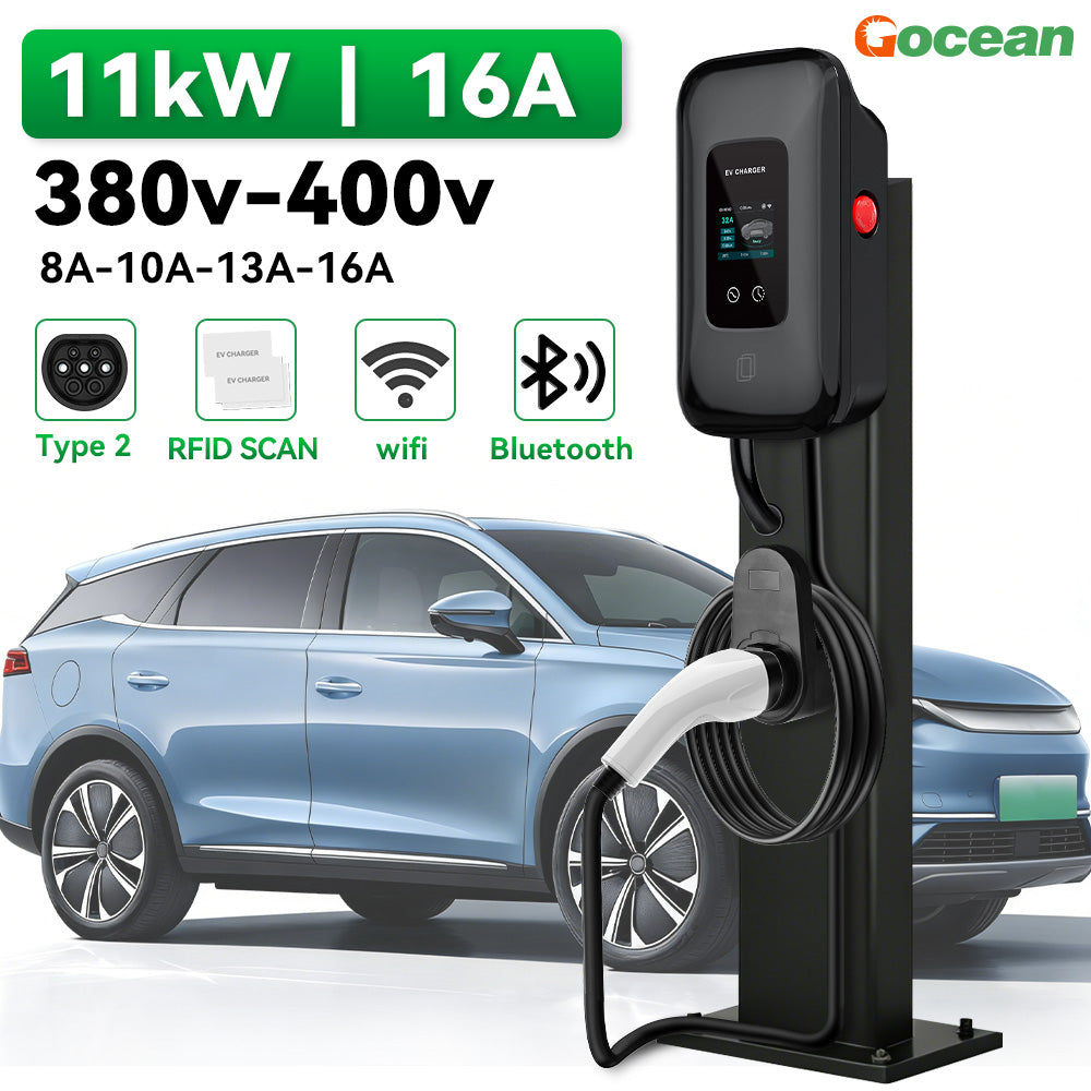 GoOcean Smart 7kW EV Home Charging Station – WiFi Wallbox Charger | Type 2, App Control & IP66 Waterproof