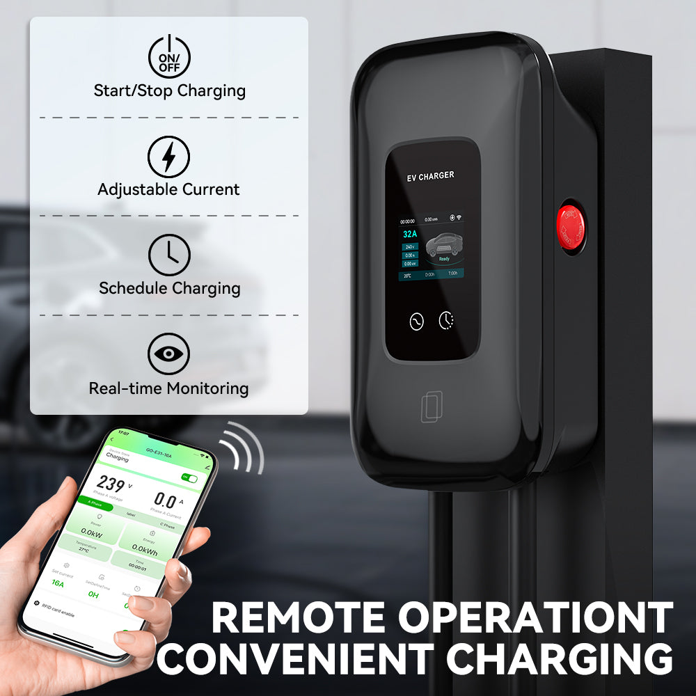 GoOcean Smart 7kW EV Home Charging Station – WiFi Wallbox Charger | Type 2, App Control & IP66 Waterproof