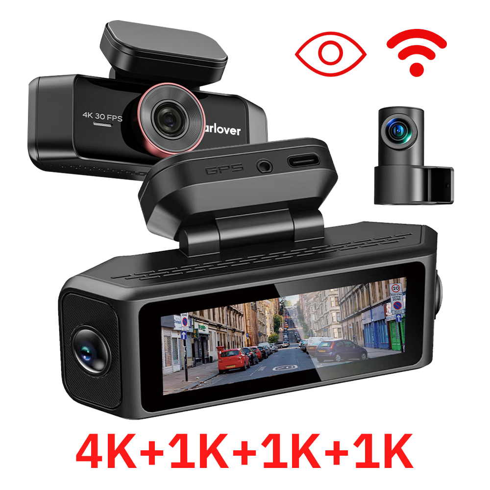 Mini 4-Channel 4K AI Dash Camera – Ultra HD Smart Car DVR | WiFi, GPS & 360° Vehicle Monitoring
