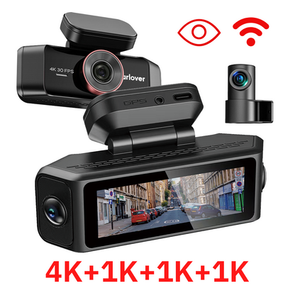 Mini 4-Channel 4K AI Dash Camera – Ultra HD Smart Car DVR | WiFi, GPS & 360° Vehicle Monitoring